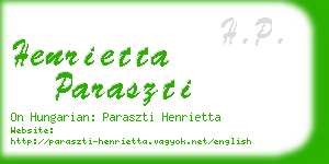 henrietta paraszti business card